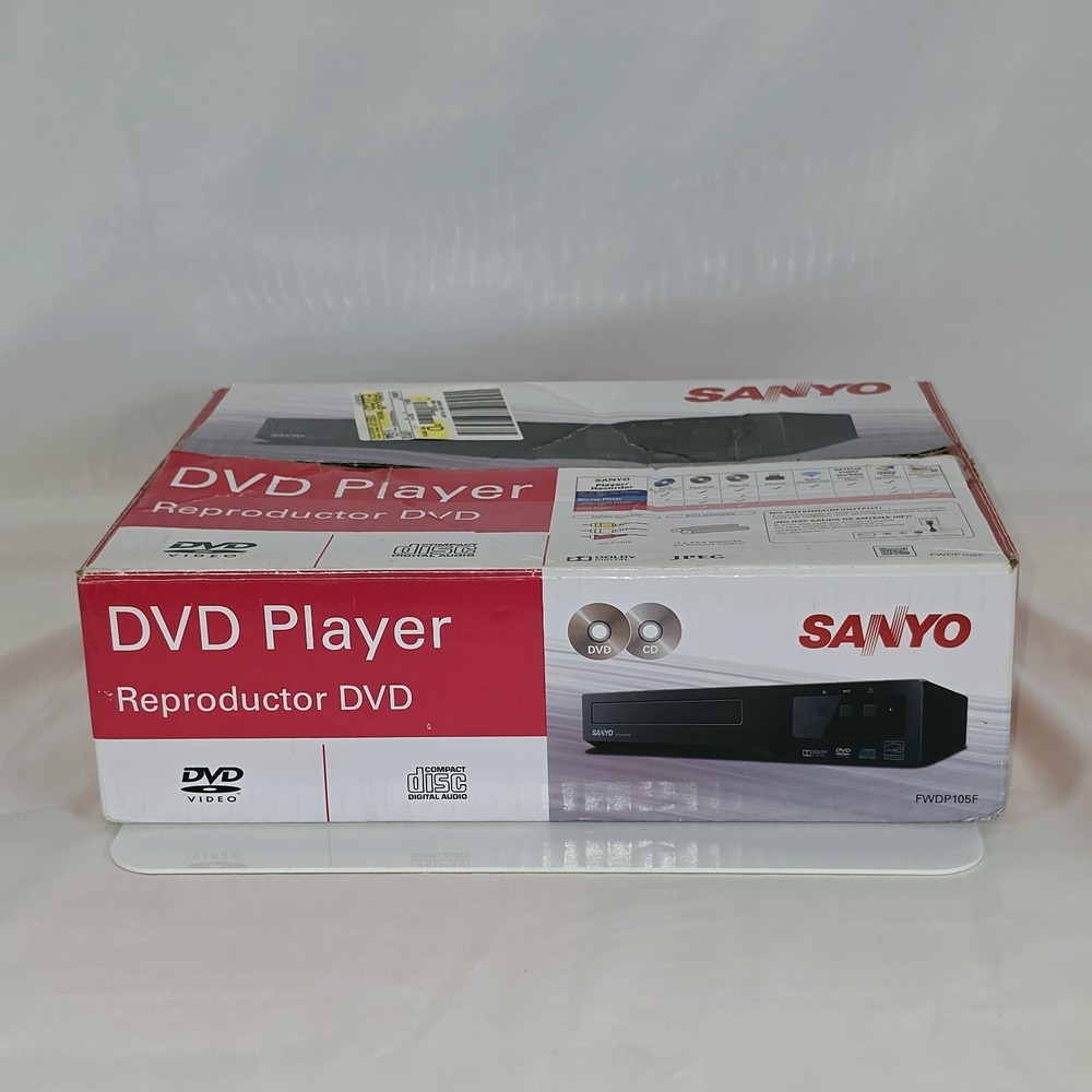 SANYO FWDP105F DVD/CD Player w/ Remote AV Cables, HDMI and Box Works & Tested